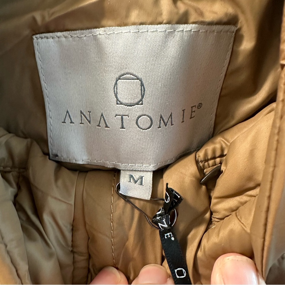 Anatomie Montreal Luxury High Collar Vest SZ M Camel Black - Picture 9 of 14